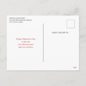 Cute Cartoon Kitten with Hearts Valentine's Day シーズンポストカード (裏面)