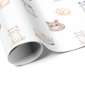 Cute Cartoon Kittens Set ラッピングペーパー (ロールコーナー)