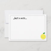 Cute Cartoon Lemon Custom Just a Note ノートカード (正面)