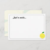 Cute Cartoon Lemon Custom Just a Note ノートカード (正面/裏面)