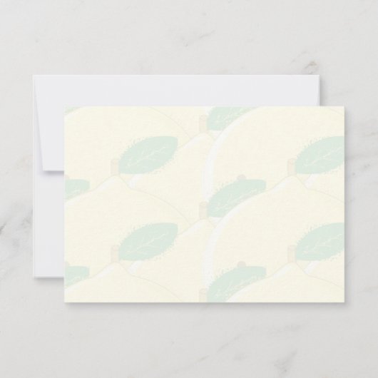 Cute Cartoon Lemon Custom Monogram ノートカード (裏面)