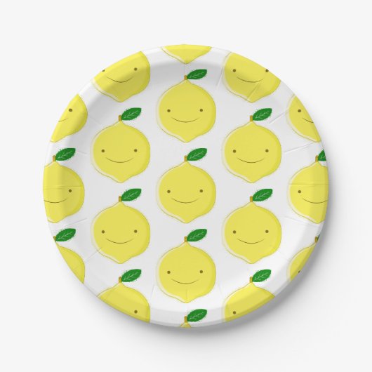 Cute Cartoon Lemon Pattern ペーパープレート (正面)