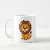 Cute Cartoon Lion コーヒーマグカップ (左)