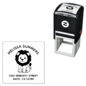 Cute Cartoon Lion Arch Address セルフインキングスタンプ (インサイチュ)