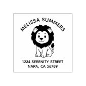 Cute Cartoon Lion Arch Address ラバースタンプ (インプリント)