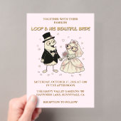Cute Cartoon Loop Acrylic Wedding Invite アクリル招待状 (インサイチュ (ポータブル))