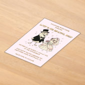 Cute Cartoon Loop Acrylic Wedding Invite アクリル招待状 (レイダウン)