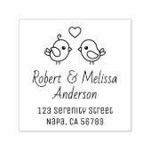 Cute Cartoon Lovebirds Couple Address セルフインキングスタンプ (デザイン)