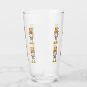 Cute Cartoon Man with Giant Teddy Bear Summer Fun タンブラーグラス (右)