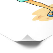 Cute Cartoon Man with Giant Teddy Bear Summer Fun フォトプリント (角)