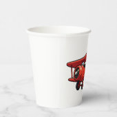 Cute Cartoon Mechanic with Red Car Illustration 紙コップ (右)