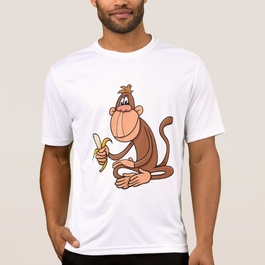 Cute Cartoon Monkey with Banana Funny Animal Tシャツ (正面)