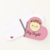 Cute Cartoon Moon with Flower Crown Sticker  ノートブック (内部)