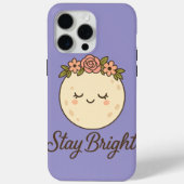 Cute Cartoon Moon with Flower Crown Sticker  Case-Mate iPhoneケース (裏面)