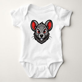 Cute Cartoon Mouse Face Baby T-Shirt ベビーボディスーツ