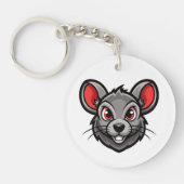 Cute Cartoon Mouse Face Keychain – Adorable Animal キーホルダー (正面)
