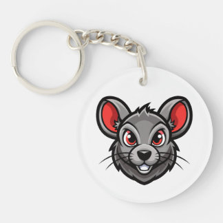 Cute Cartoon Mouse Face Keychain – Adorable Animal キーホルダー