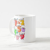 Cute Cartoon Numbers Maths Mug for Kids コーヒーマグカップ (正面左)