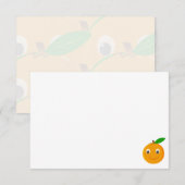 Cute Cartoon Orange Blank ノートカード (正面/裏面)
