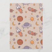 Cute Cartoon Outer Space Seamless Pattern Design 招待状 (正面)