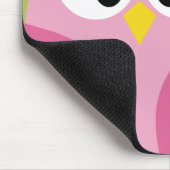 Cute Cartoon Owl - Pink and Lime Green マウスパッド (コーナー)