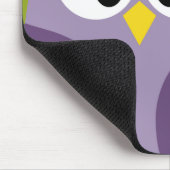 Cute Cartoon Owl Purple and Pistachio Custom Name マウスパッド (コーナー)