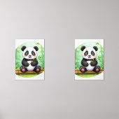 Cute Cartoon Panda on Bamboo Patch (正面)
