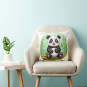 Cute Cartoon Panda on Bamboo Patch クッション (椅子)