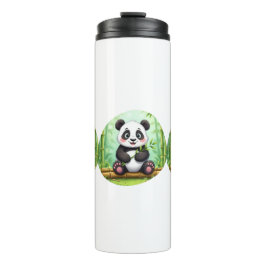 Cute Cartoon Panda on Bamboo Patch タンブラー