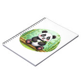 Cute Cartoon Panda on Bamboo Patch ノートブック (左側)