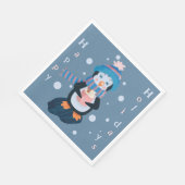 Cute Cartoon Penguin Blue Holidays Paper Napkin スタンダードランチョンナプキン (角)