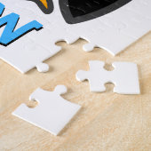 Cute Cartoon Penguin Customizable Name Kids ジグソーパズル (側面)