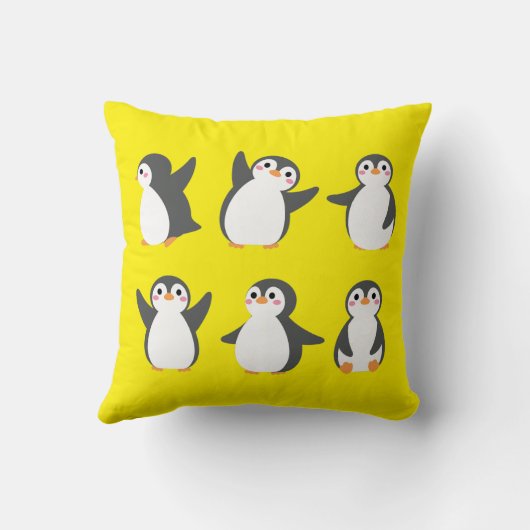 Cute Cartoon Penguins クッション (裏面)