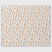 cute cartoon pet dog corgis pattern ラッピングペーパー (フラット)