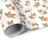cute cartoon pet dog corgis pattern ラッピングペーパー (ロールコーナー)