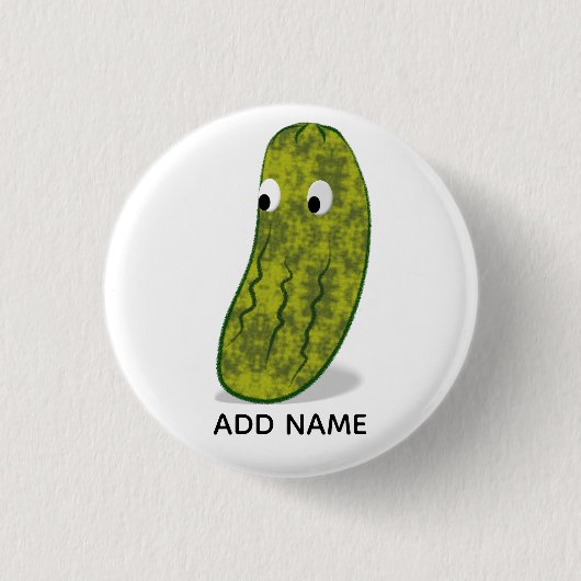 Cute Cartoon Pickle Drawing 缶バッジ (正面)