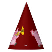 Cute Cartoon Pig Playing Trumpet Party Hat パーティーハット (左)
