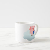 Cute Cartoon Pig Reader on Cloud Espresso Mag エスプレッソカップ (正面右)