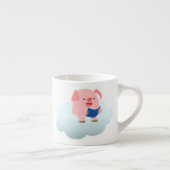 Cute Cartoon Pig Reader on Cloud Espresso Mag エスプレッソカップ (右)