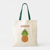 Cute Cartoon Pineapple Tote with Name トートバッグ (裏面)