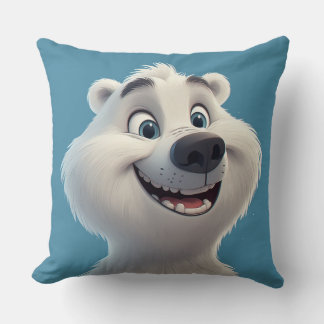 Cute Cartoon Polar Bear Character  クッション