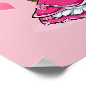 Cute Cartoon Princess in Pink Dress 👑 ポスター (角)