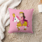 Cute cartoon princess throw pillow クッション (ブランケット)