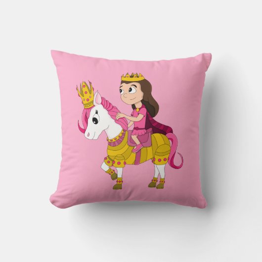 Cute cartoon princess throw pillow クッション (正面)