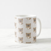 Cute Cartoon Raccoons Winter Pattern コーヒーマグカップ (正面右)
