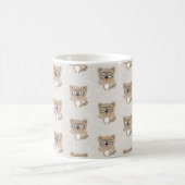 Cute Cartoon Raccoons Winter Pattern コーヒーマグカップ (中央)