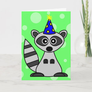 Cute Cartoon Racoon誕生日カード カード