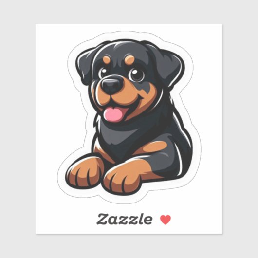 Cute Cartoon Rottweiler Puppy Resting シール (シート)