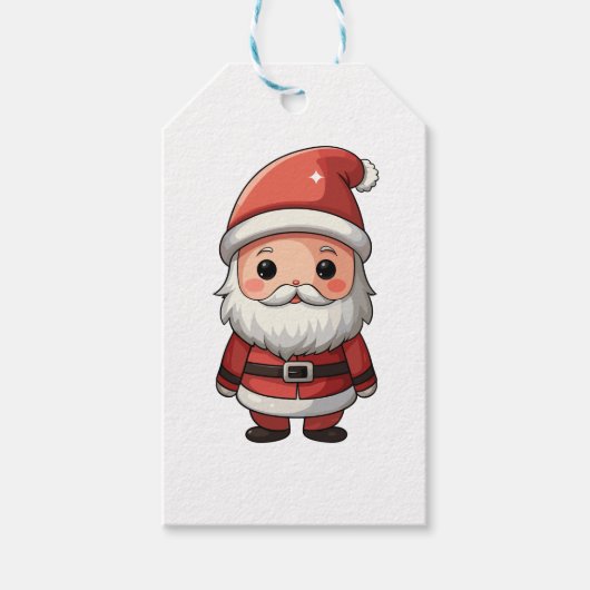 Cute Cartoon Santa Claus Illustration ギフトタグ (正面)