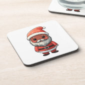 Cute Cartoon Santa Claus Illustration コースター (左側)